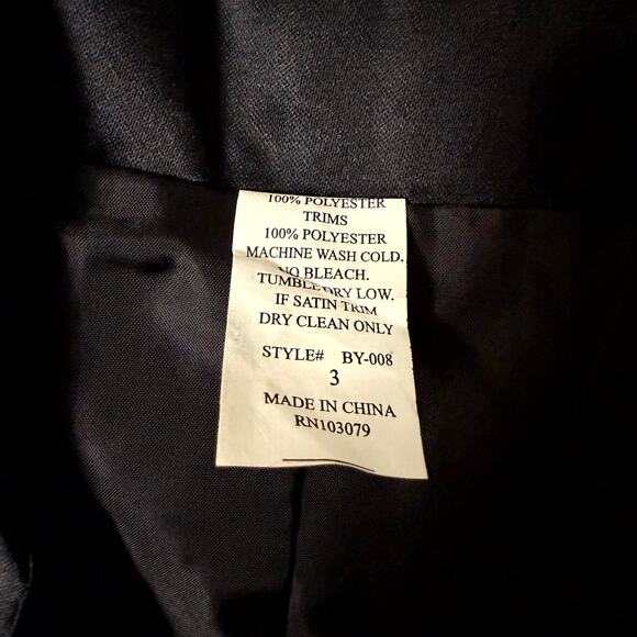 Vintage 90s Tuxedo Suit Set Boys Size 3T Black White 100% Polyester 4-Piece - Picture 8 of 9